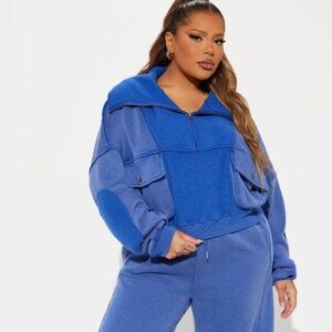 Washed Jogger Pant Set - Blue
